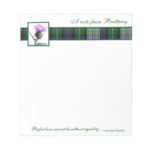 Bloc De Notas Tartán y Thistle Notepad con Scottish Proverb