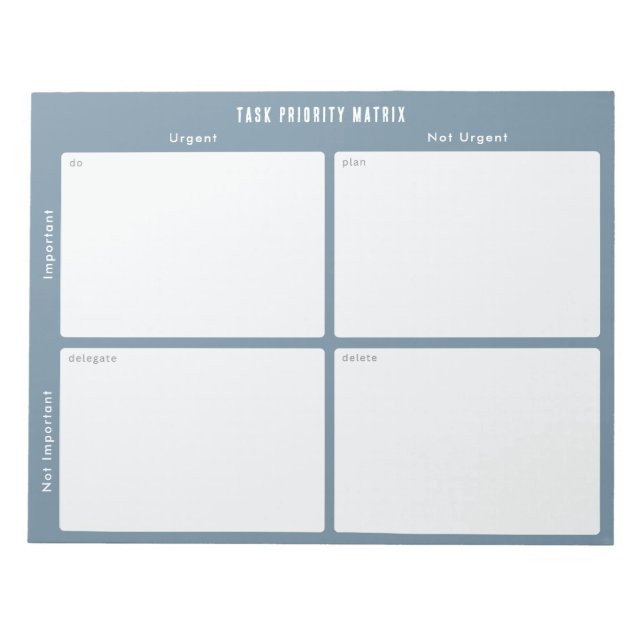 Bloc De Notas Task Priority and planner Matrix (blue) (Frente)