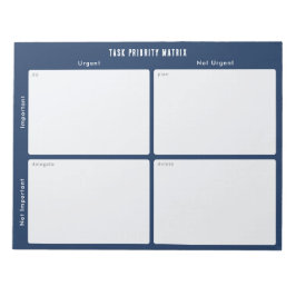 Bloc De Notas Task Priority and planner Matrix (dark blue)