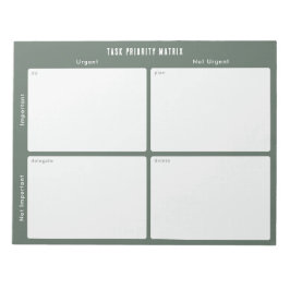 Bloc De Notas Task Priority and planner Matrix (Green)