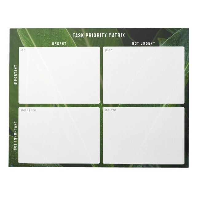 Bloc De Notas Task Priority and planner Matrix  (nature) (Frente)