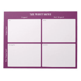 Bloc De Notas Task Priority and planner Matrix (purple/magenta)