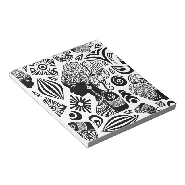 Bloc De Notas Tatuaje tribal de retrato Chica africano (Lado Derecho)