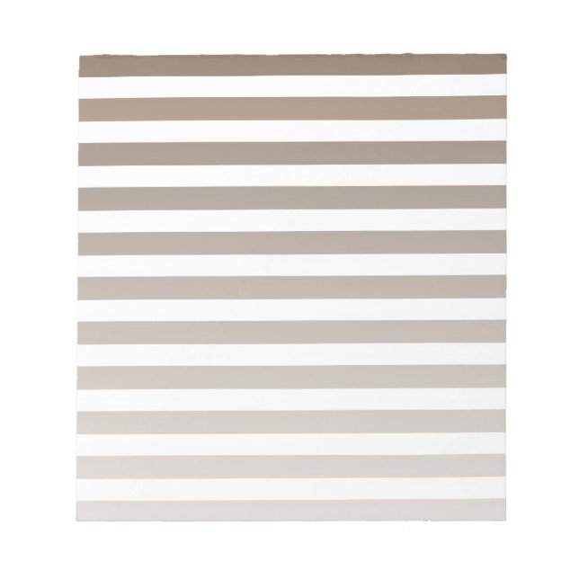 Bloc De Notas Taupe y rayas de caramelo blanco (Frente)