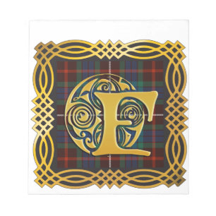 Bloc De Notas Taza antigua del tartán de Fraser del clan