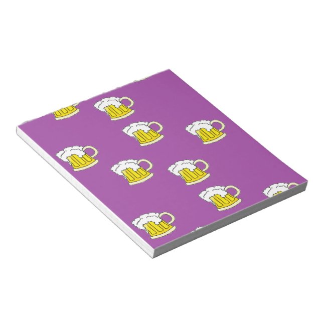 Bloc De Notas Taza de cerveza espumosa en morado (Lado Derecho)