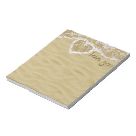 Bloc De Notas "Te amo" Corazón escrito en arena