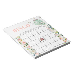 Bloc De Notas Tea Fiesta Bridal Shower 40 Hojas de Bingo