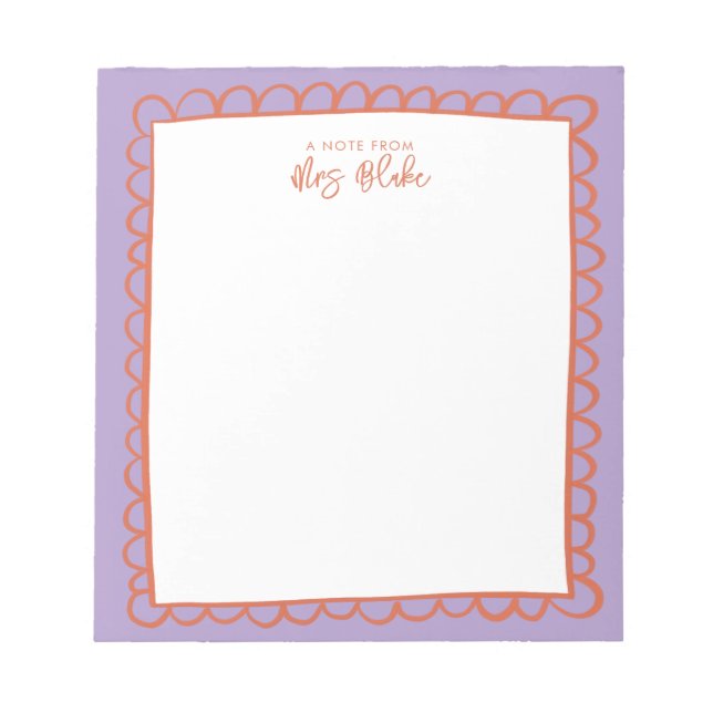 Bloc De Notas Teacher Appreciation Bold Color Border (Frente)