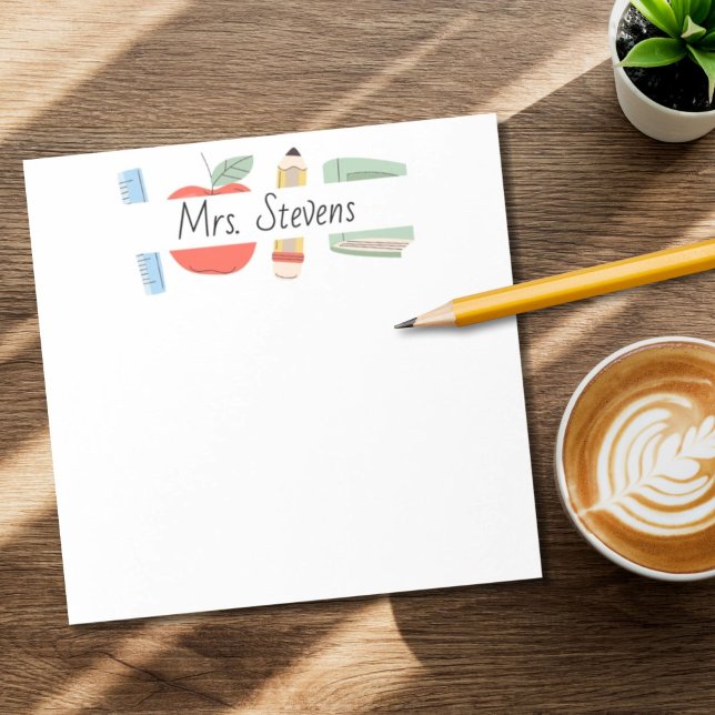 Bloc De Notas Teacher Appreciation Notebook - Back to School (Personalize Teacher Notepad - Back to School Appreciation Gift )