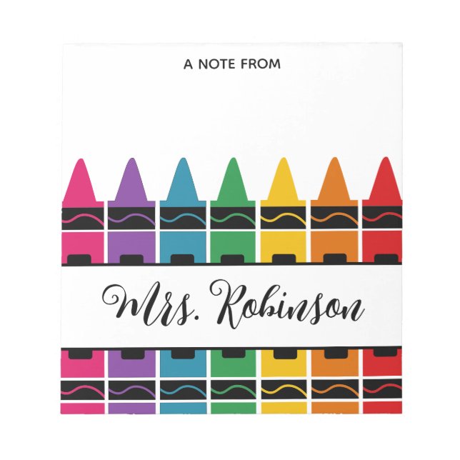 Bloc De Notas Teacher Appreciation Rainbow Crayon Notepad (Frente)