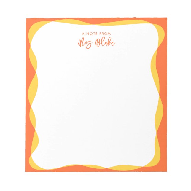 Bloc De Notas Teacher Appreciation Vibrant Wavy Border (Frente)