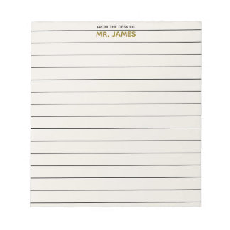 Bloc De Notas Teacher Clean Simple Lined Paper From The Desk Of 
