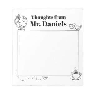 Bloc De Notas Teacher Diseño Simple Notepad Thoughts