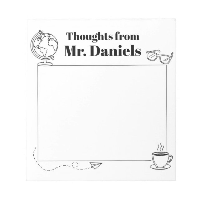 Bloc De Notas Teacher Diseño Simple Notepad Thoughts (Frente)