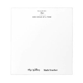 Bloc De Notas Teacher name elegant quote modern white frame