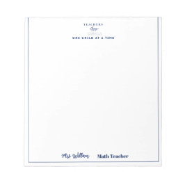 Bloc De Notas Teacher name elegant quote modern white frame