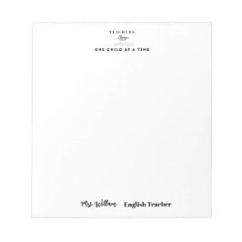 Bloc De Notas Teacher name elegant quote modern white frame
