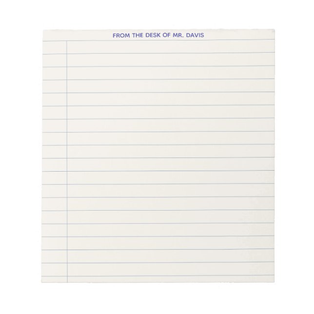 Bloc De Notas Teacher Student Notepad Lined Paper A Note From (Frente)