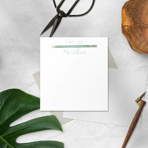 Bloc De Notas Teachers Gift Custom Illustrated Pencil  Notepad