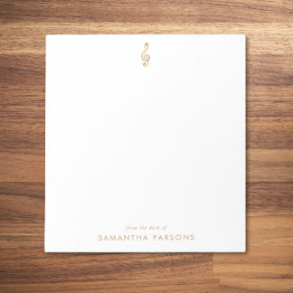 Bloc De Notas Teatro de Música Sencillo Elegante Gold Treble Cle