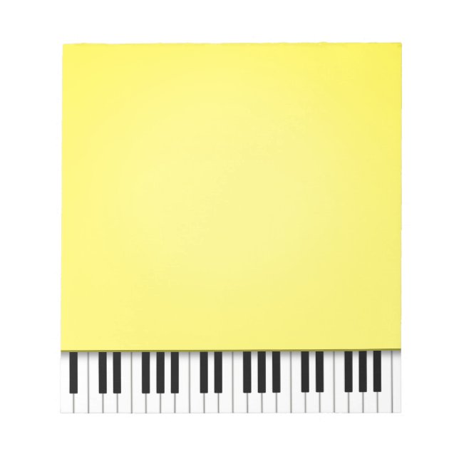 Bloc De Notas Teclado de piano Amarillo brillante 5.5x6 Música (Frente)
