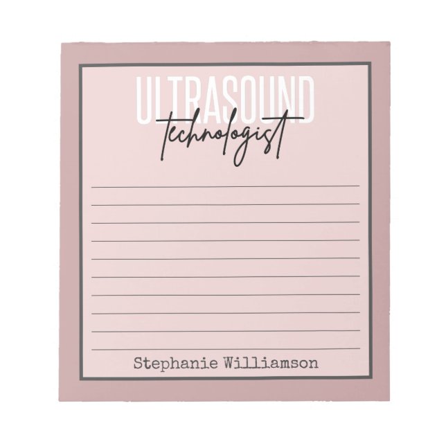 Bloc De Notas Técnico tecnológico de ultrasonido personalizado (Frente)