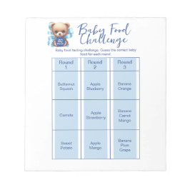 Bloc De Notas Teddy Bear Blue Baby Shower Food Challenge Game