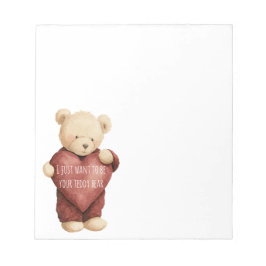 Bloc De Notas Teddy Bear Red Heart