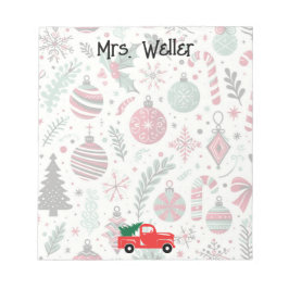 Bloc De Notas Tema de adorno navideño Personalizado