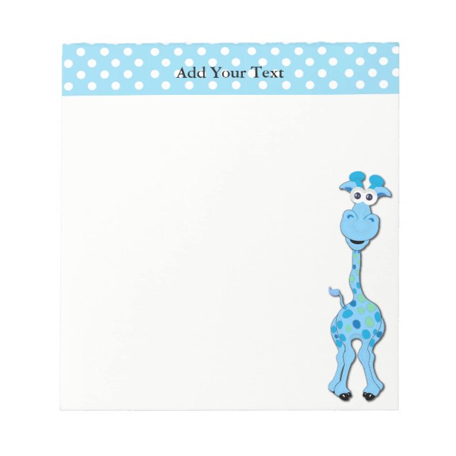 Bloc De Notas Tema de Baby Shower Baby Blue Giraffe (Frente)