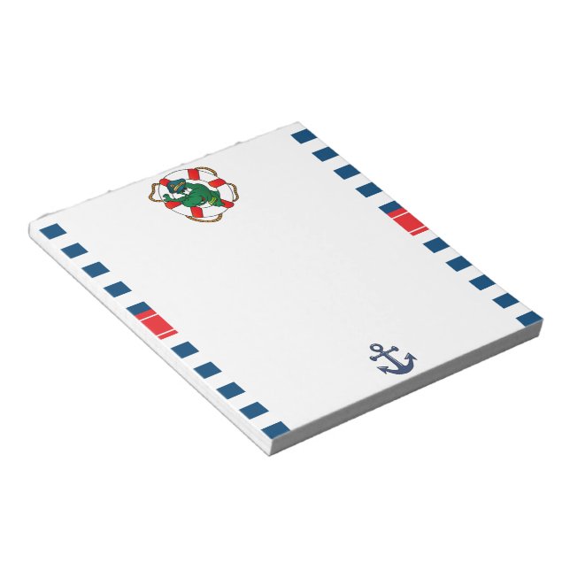 Bloc De Notas Tema de Baby Shower del lagarto náutico (Lado Derecho)