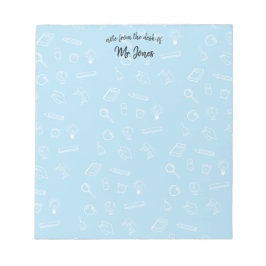 Bloc De Notas Tema de la escuela azul personalizada