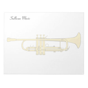 Bloc De Notas Tema de la música Trumpet de oro