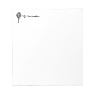 Bloc De Notas Tema del tenis Deporte Nombre Monogramado