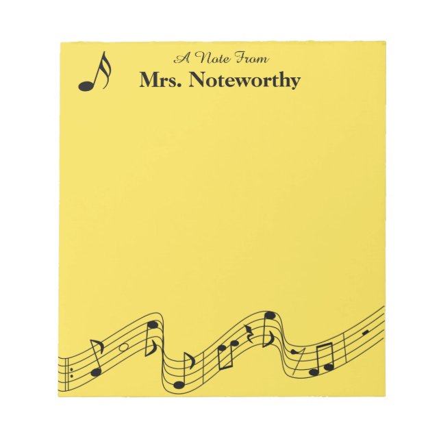 Bloc De Notas Tema musical 40 páginas Notepad Personalizado (Frente)
