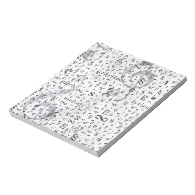 Bloc De Notas Tema musical del patrón de nota musical (Lado Izquierdo)