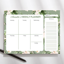 Tema Tropical Personalizado Planner Pad