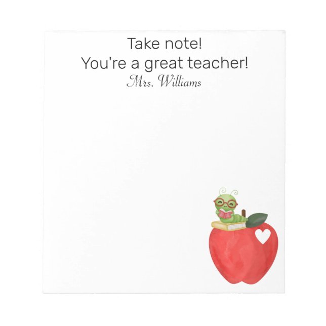 Bloc De Notas Téngase en cuenta que es un gran profesor, agradec (Frente)