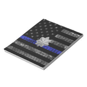 Bloc De Notas Teniente Coronel Thin Bandera de la Línea Azul con