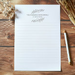 Bloc De Notas Tepa de la planta dibujada con lápiz<br><div class="desc">Hojas de bonito y carteles con forro de planta Este cuaderno con lápiz esbozado es una manera perfecta de mantener las cosas entretenidas. Cuenta con papel de notas alineado uniformemente en un color gris claro con hojas dibujadas con lápiz de bonito y espacio para añadir su propio mensaje, nombre o...</div>
