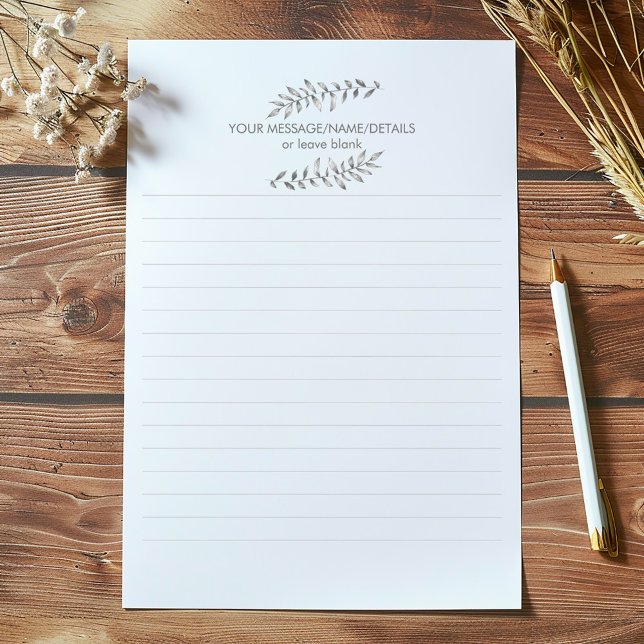 Bloc De Notas Tepa de la planta dibujada con lápiz (Pretty leaves and plant lined notepad Pencil sketched, plant lined notepad.)