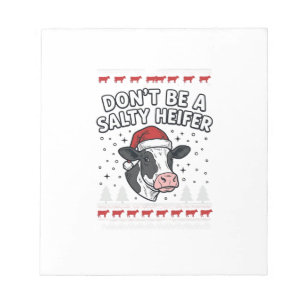 Bloc De Notas Ternera Salada Navidad Vaca Divertida Grabado Anti