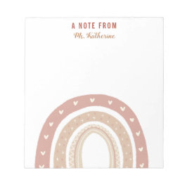 Bloc De Notas Terracotta Boho Rainbow Gracias regalo