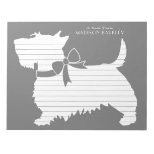 Bloc De Notas Terrarier escocés Perro Scotty Cachorro Scottie Bl