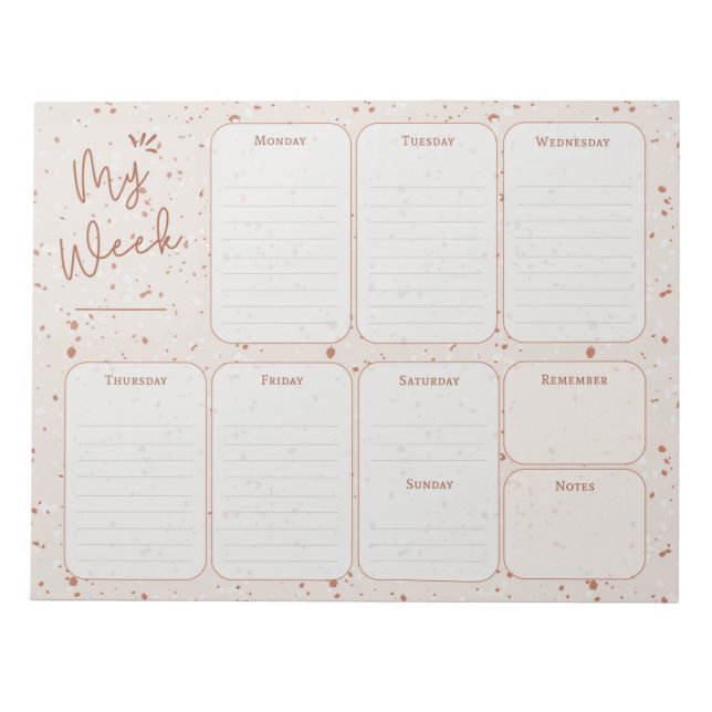 Bloc De Notas Terrazzo Weekly Planner (Frente)