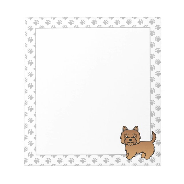 Bloc De Notas Terrier Cairn Rojo Perro De Dibujos Animados Lindo (Frente)