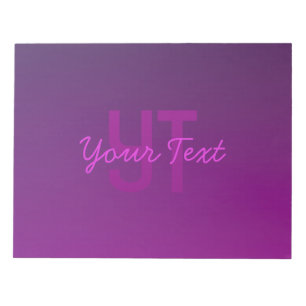 Bloc De Notas Texto con Monograma Editable Moderno y Efecto Ombr