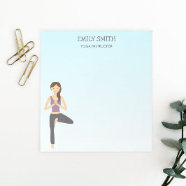 Bloc De Notas Texto De La Mujer Del Yoga En La Manga Del Árbol Y