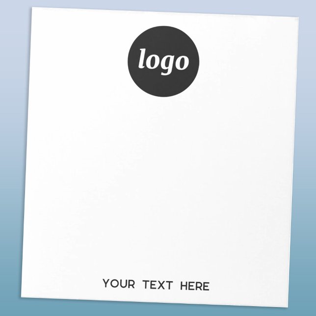 Bloc De Notas Texto de logotipo simple promocional para empresas (Logo and custom text business promotional notepad)